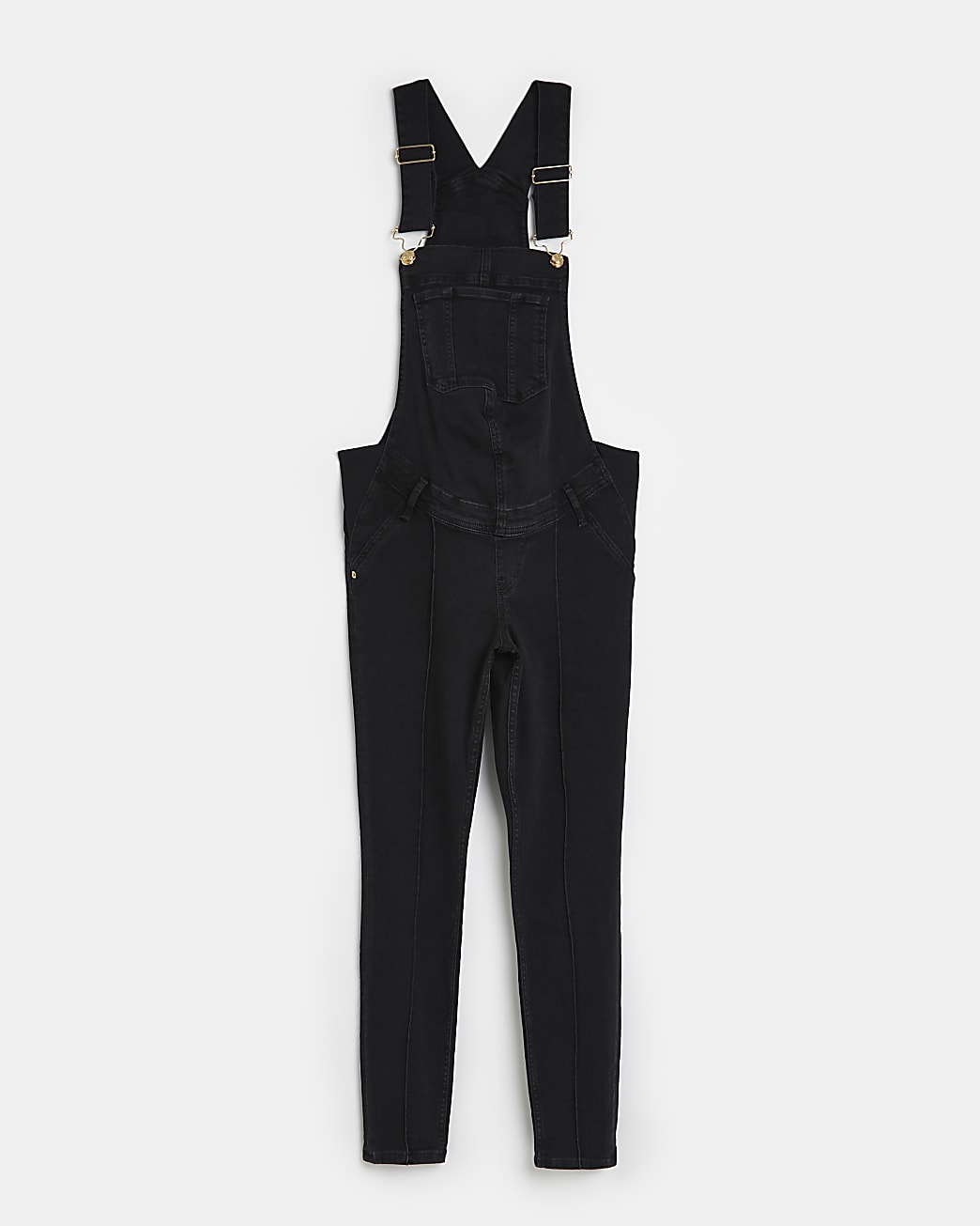 Black denim maternity dungarees