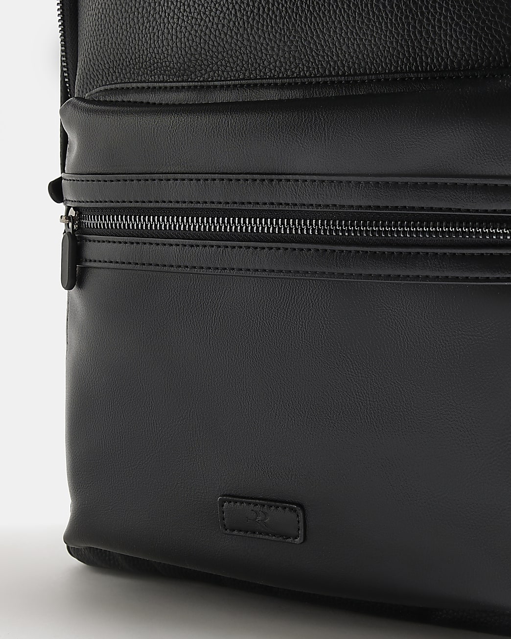 Black faux leather rucksack