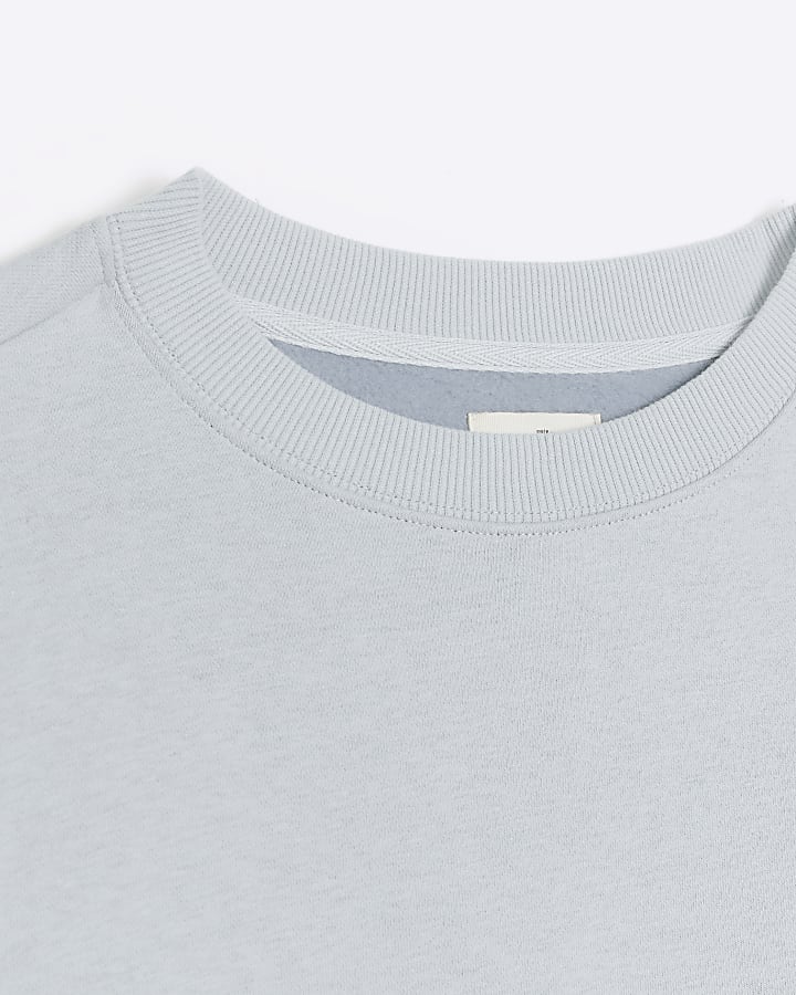 Light blue regular fit long sleeve sweatshirt