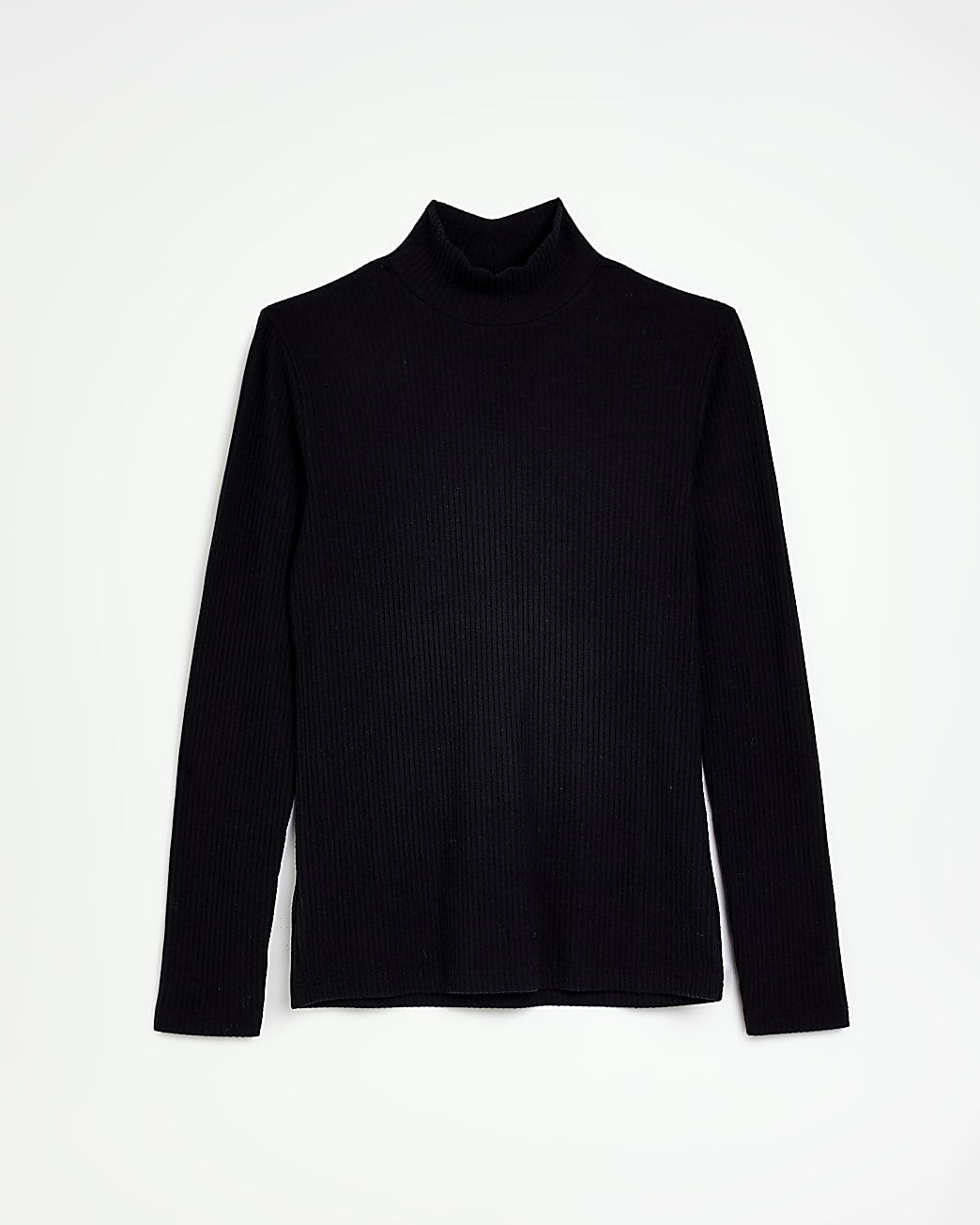 Black turtleneck long sleeve top