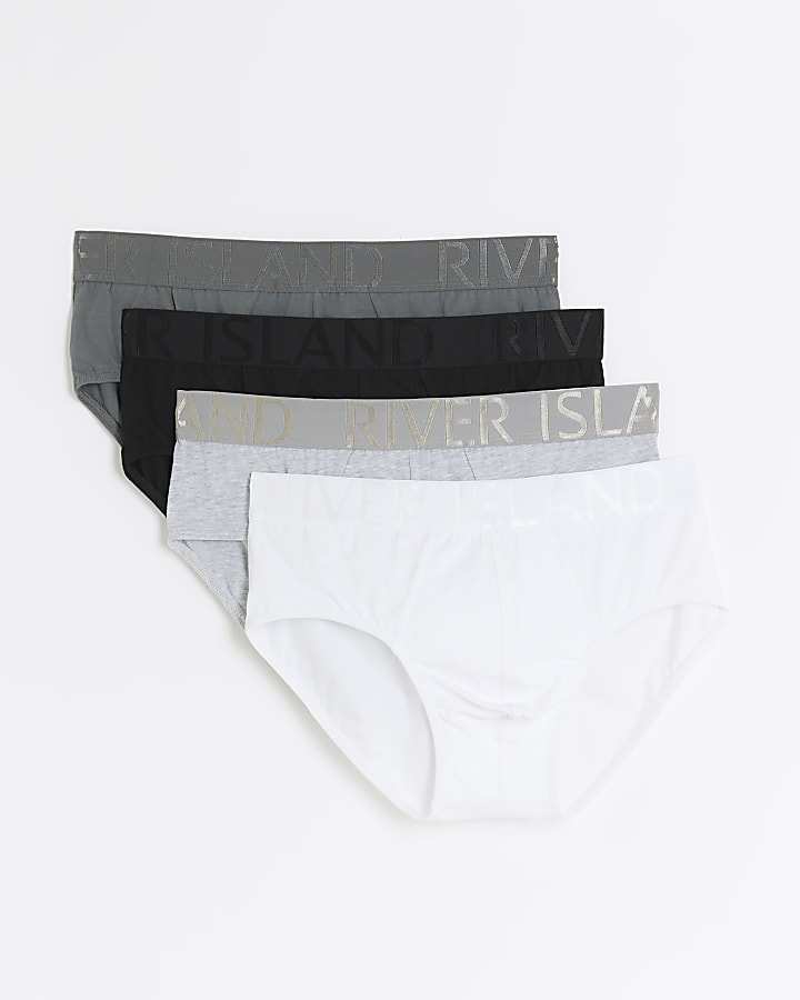 Grey regular fit RI brief multipack