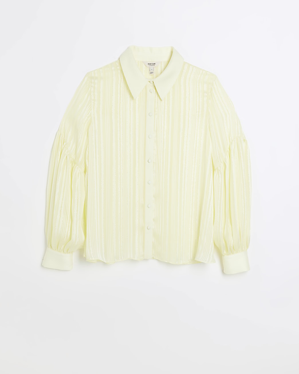 Yellow chiffon striped shirt