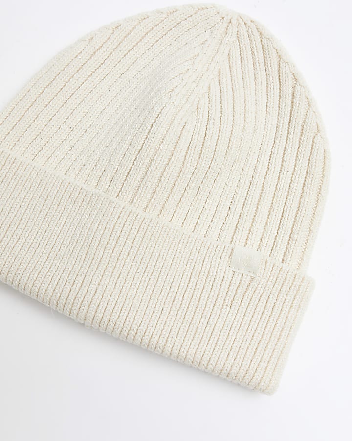 Ecru rib beanie