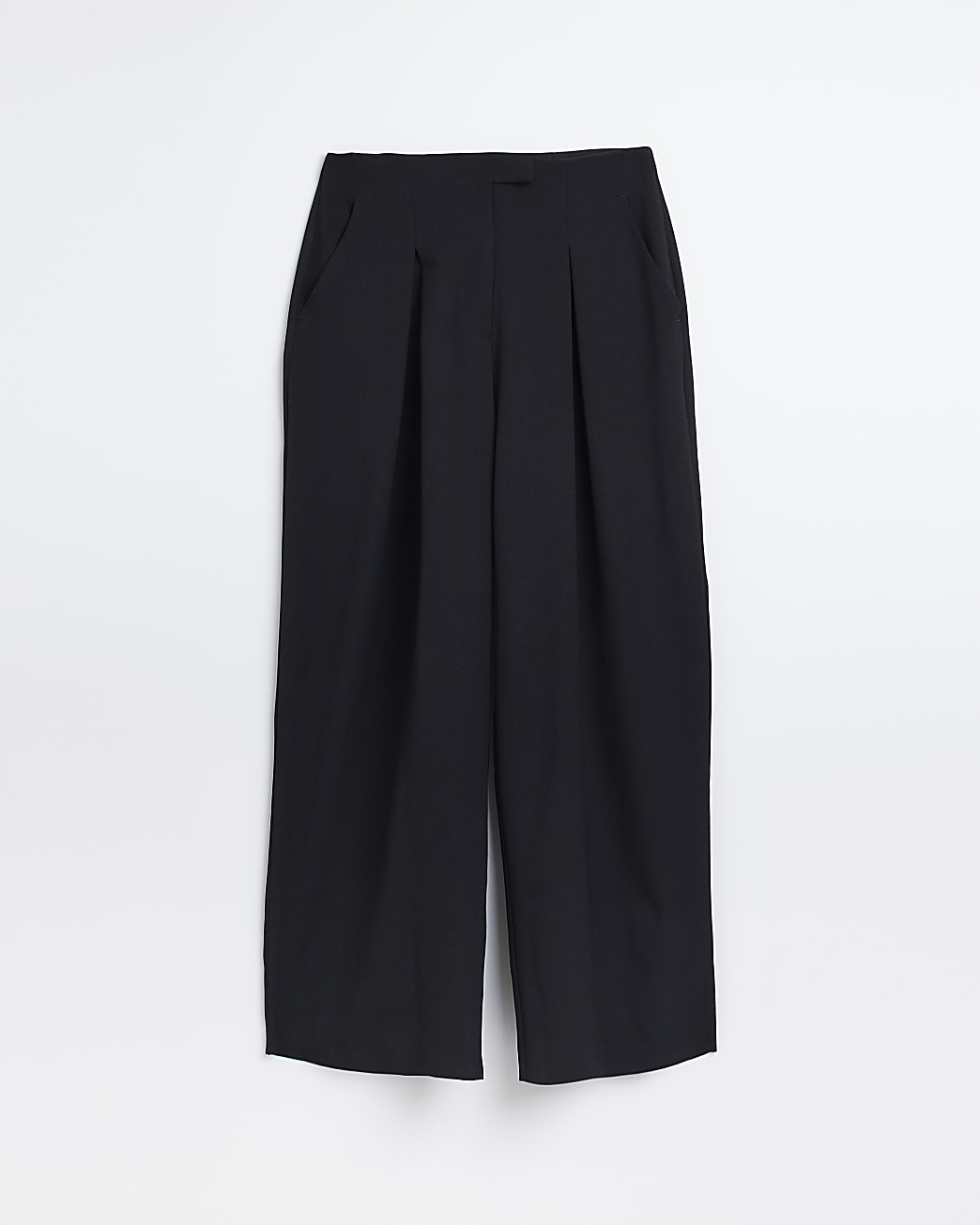 Black RI Studio pleated wide leg trousers