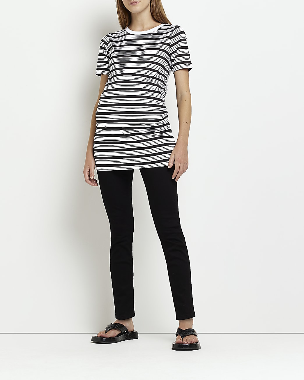 Maternity white stripe t-shirt multipack