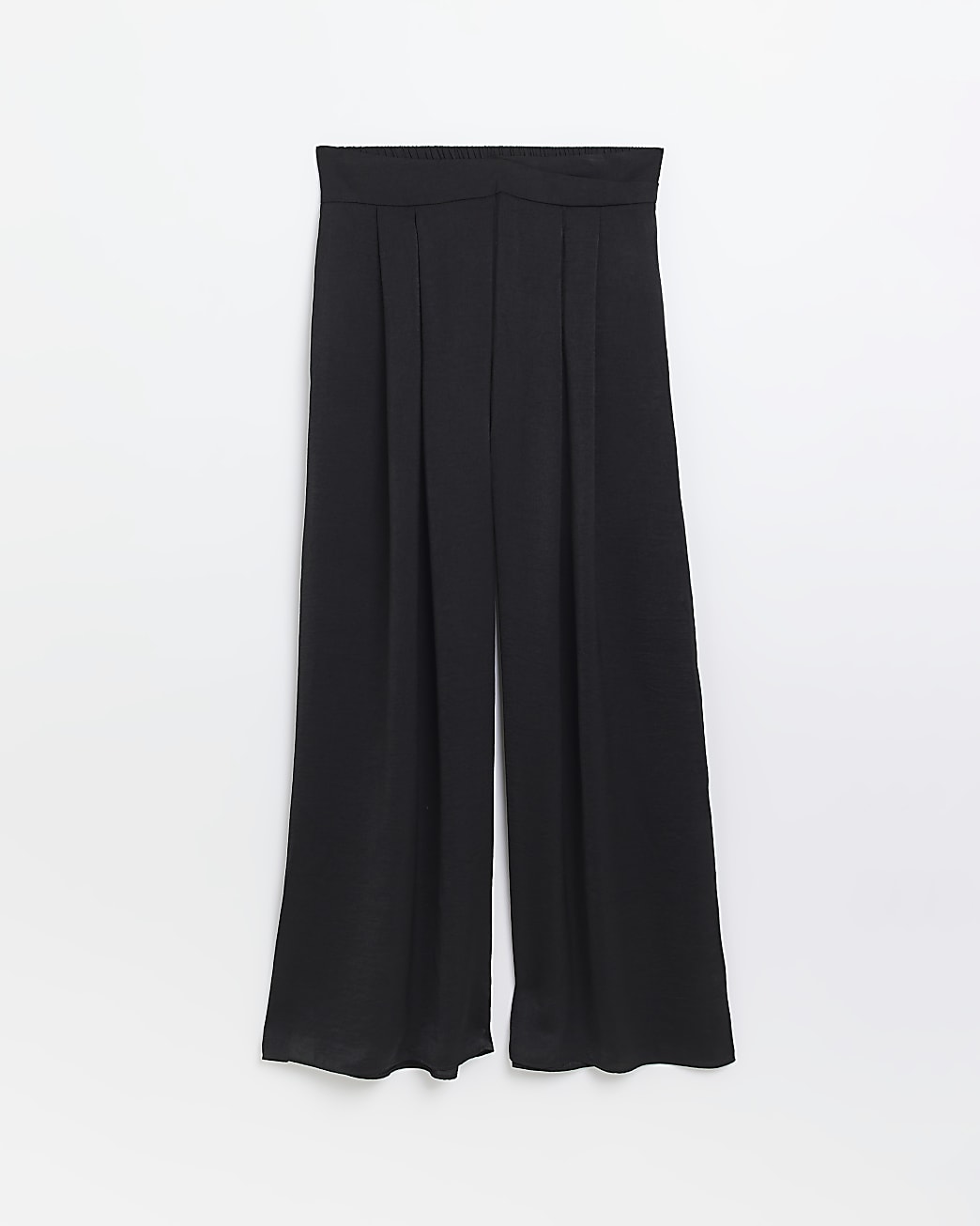 Petite black wide leg trousers