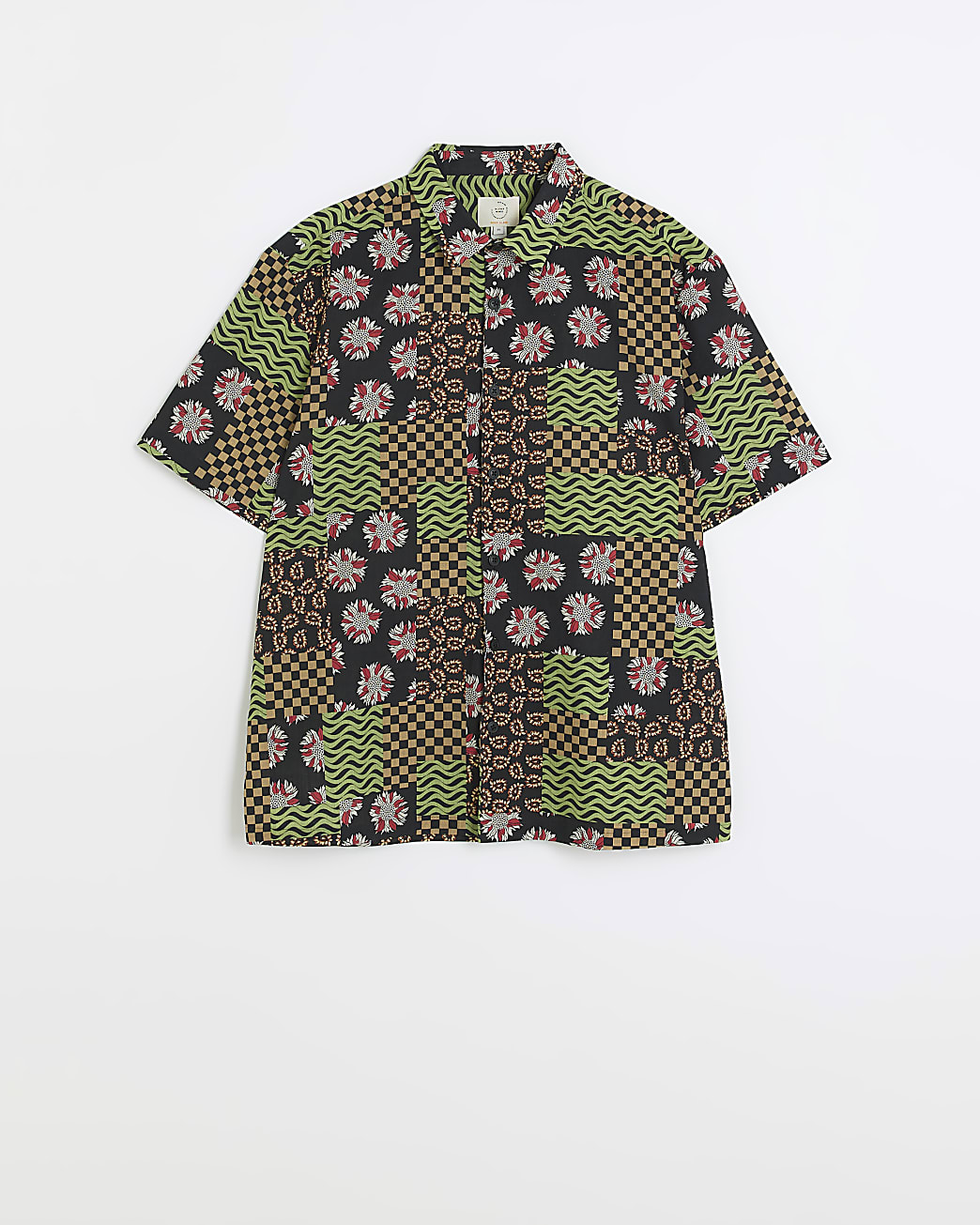 Black regular fit graphic print shirt