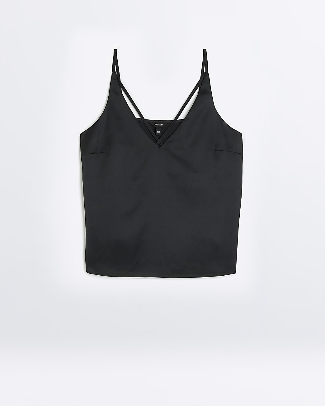 Black satin strap cami top