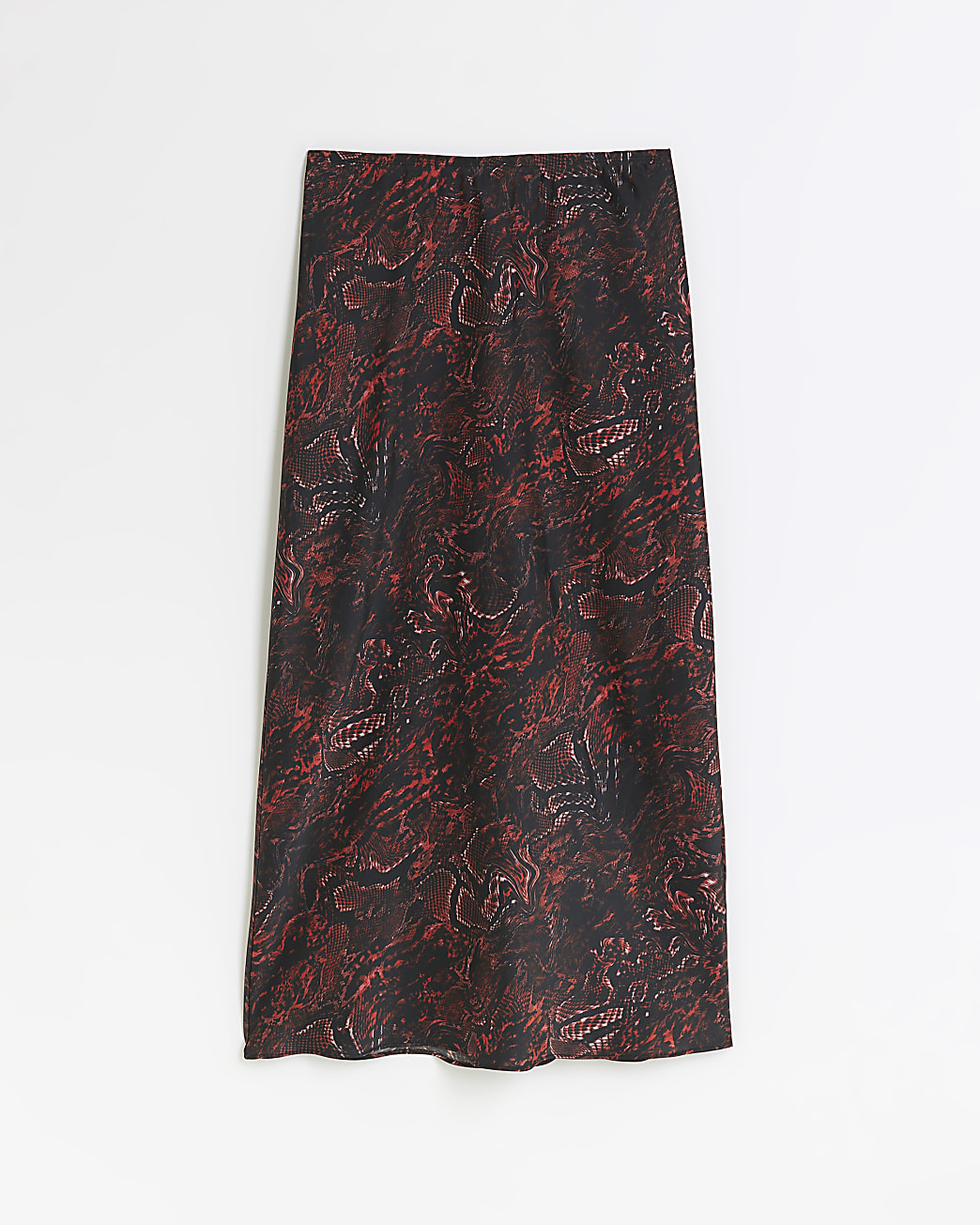 Dark red snake print maxi skirt