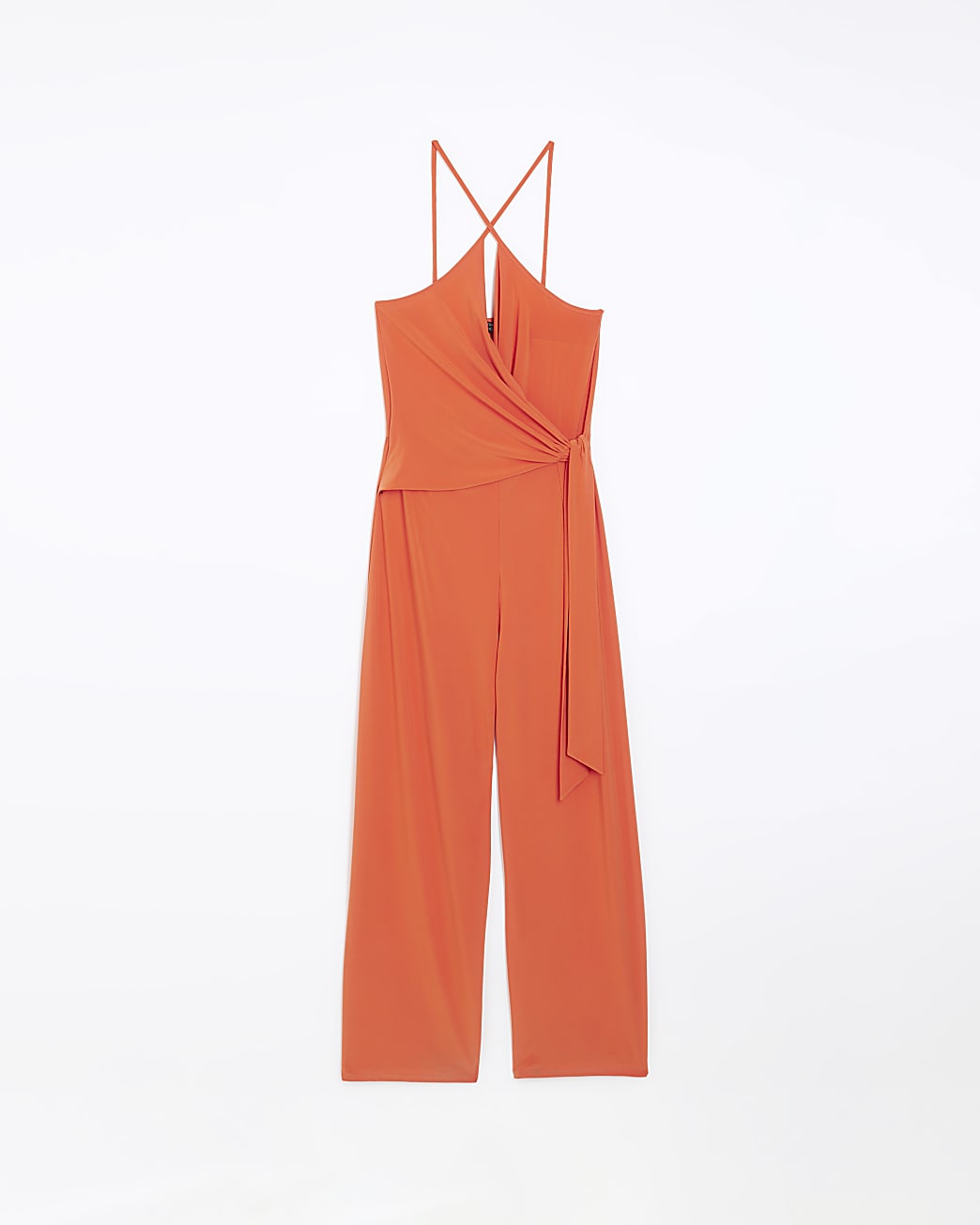 Orange Wrap Jumpsuit