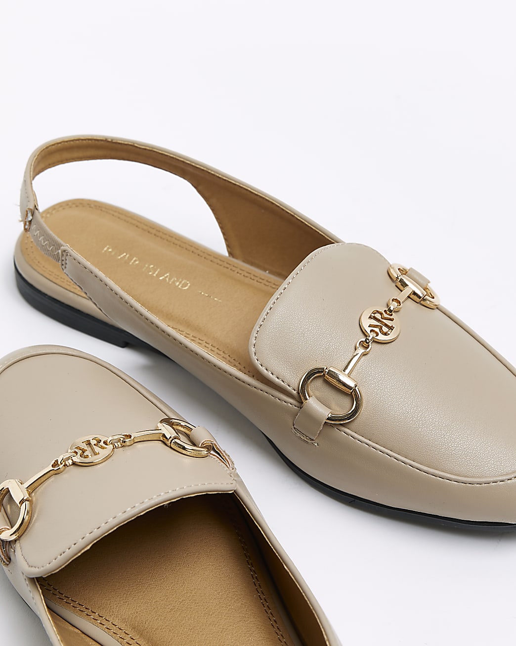 Cream slingback loafers
