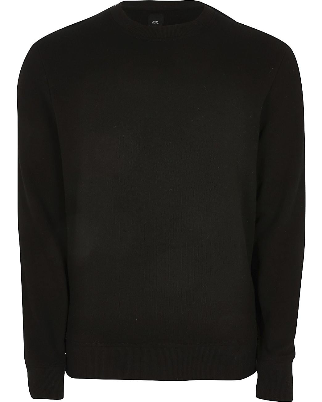 Black slim fit basic sweatshirt