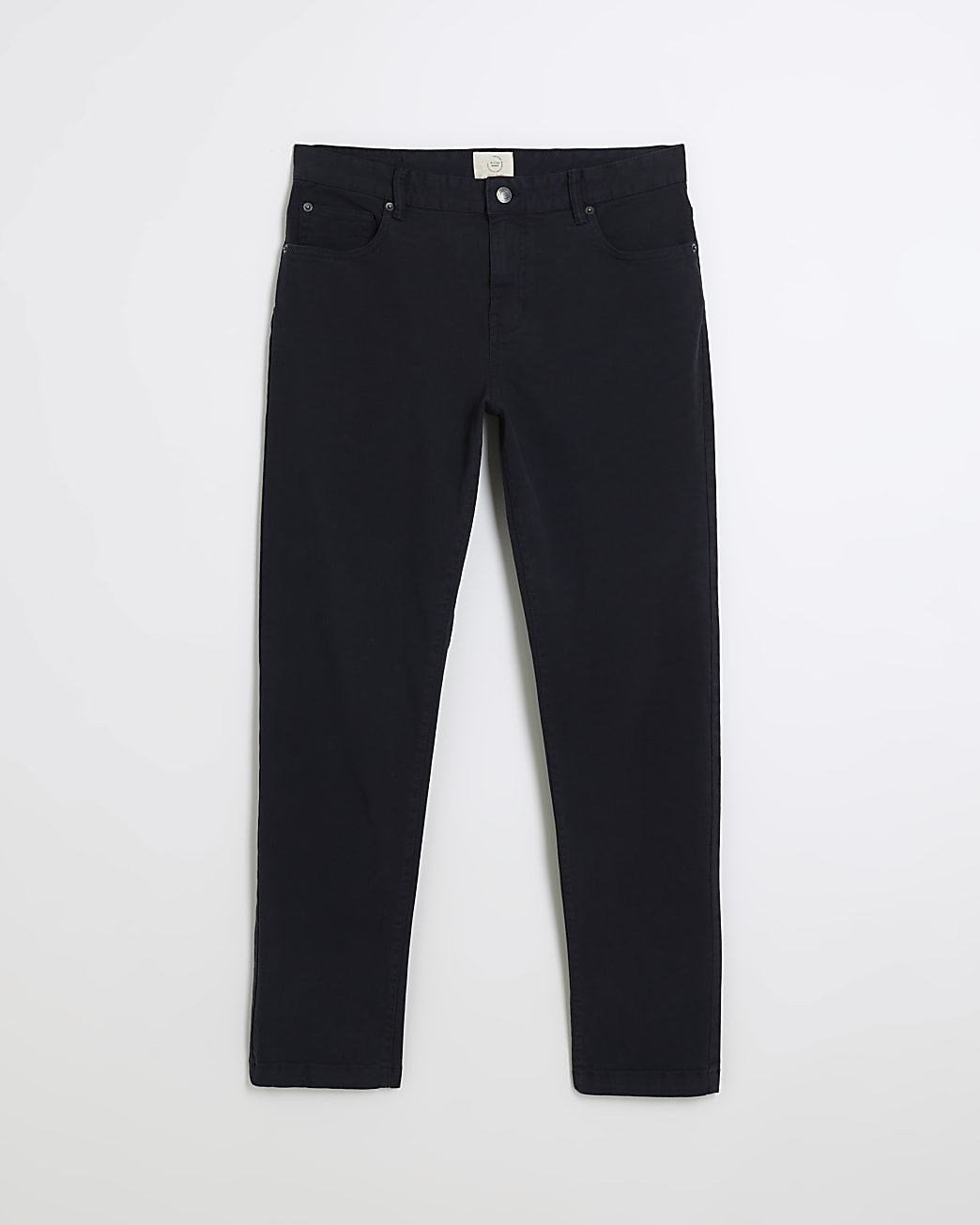 Navy slim fit textured chino trousers