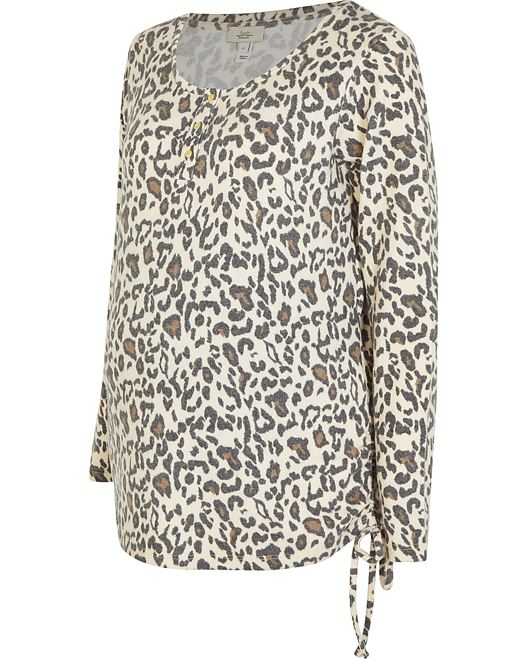 Beige animal print maternity top