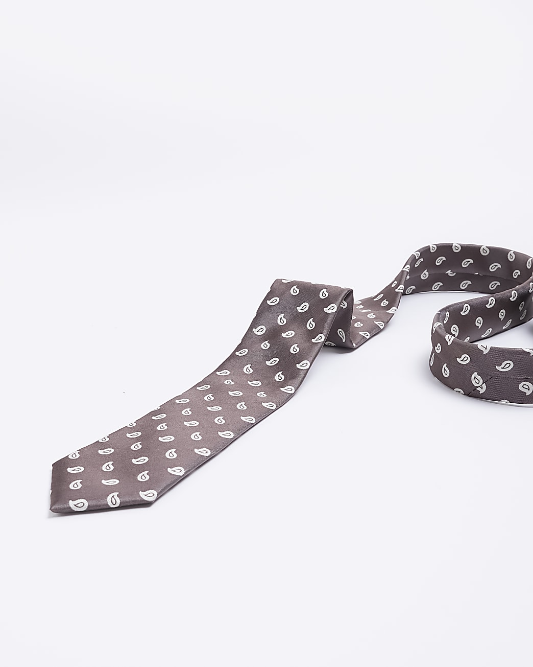 Brown Paisley Print Tie