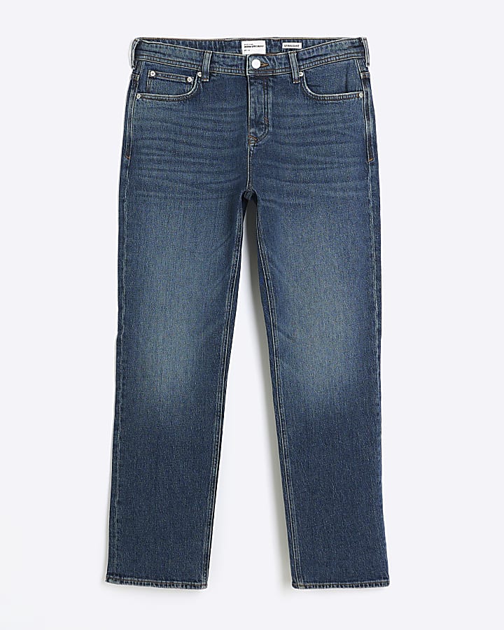 Blue straight fit jeans