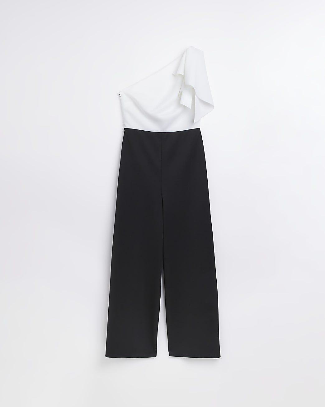 Black one shoulder wide leg jumpsuit