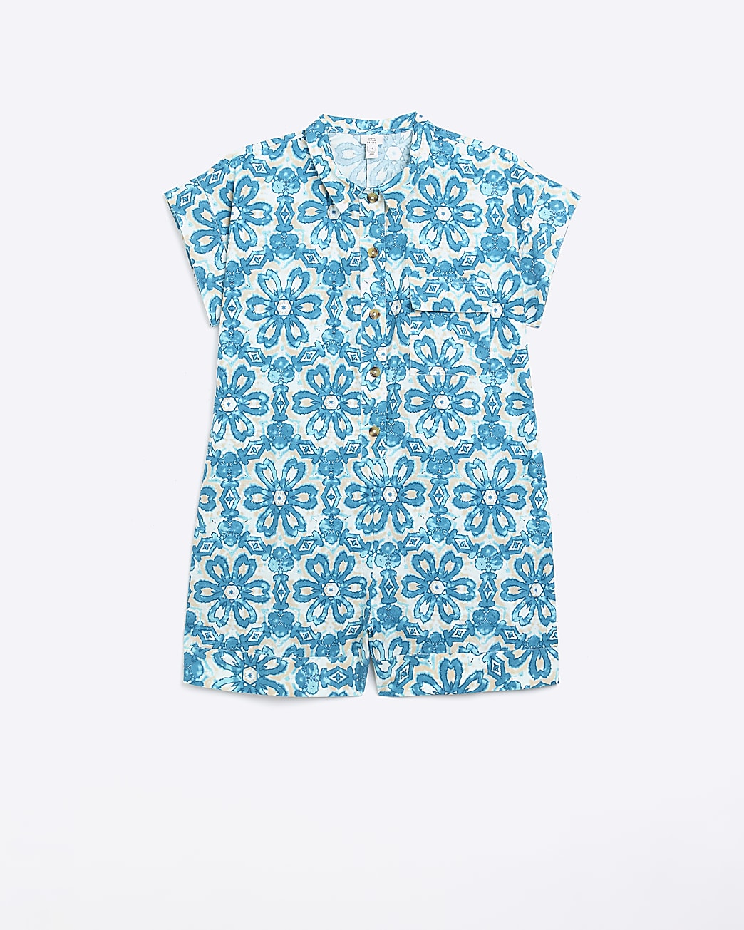 Petite blue romper playsuit