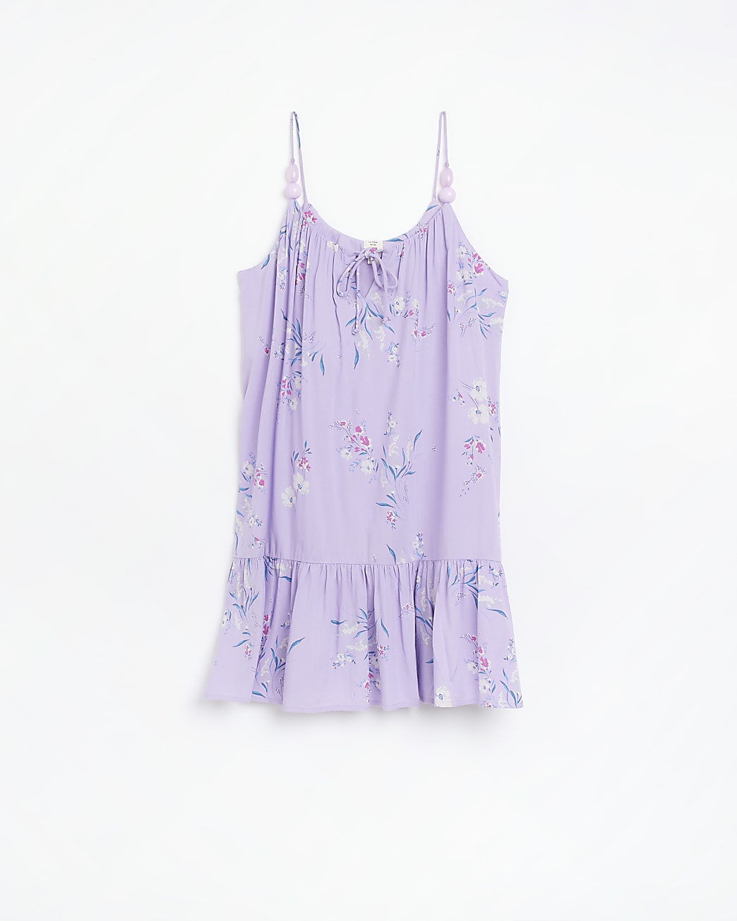 Purple floral cami mini dress