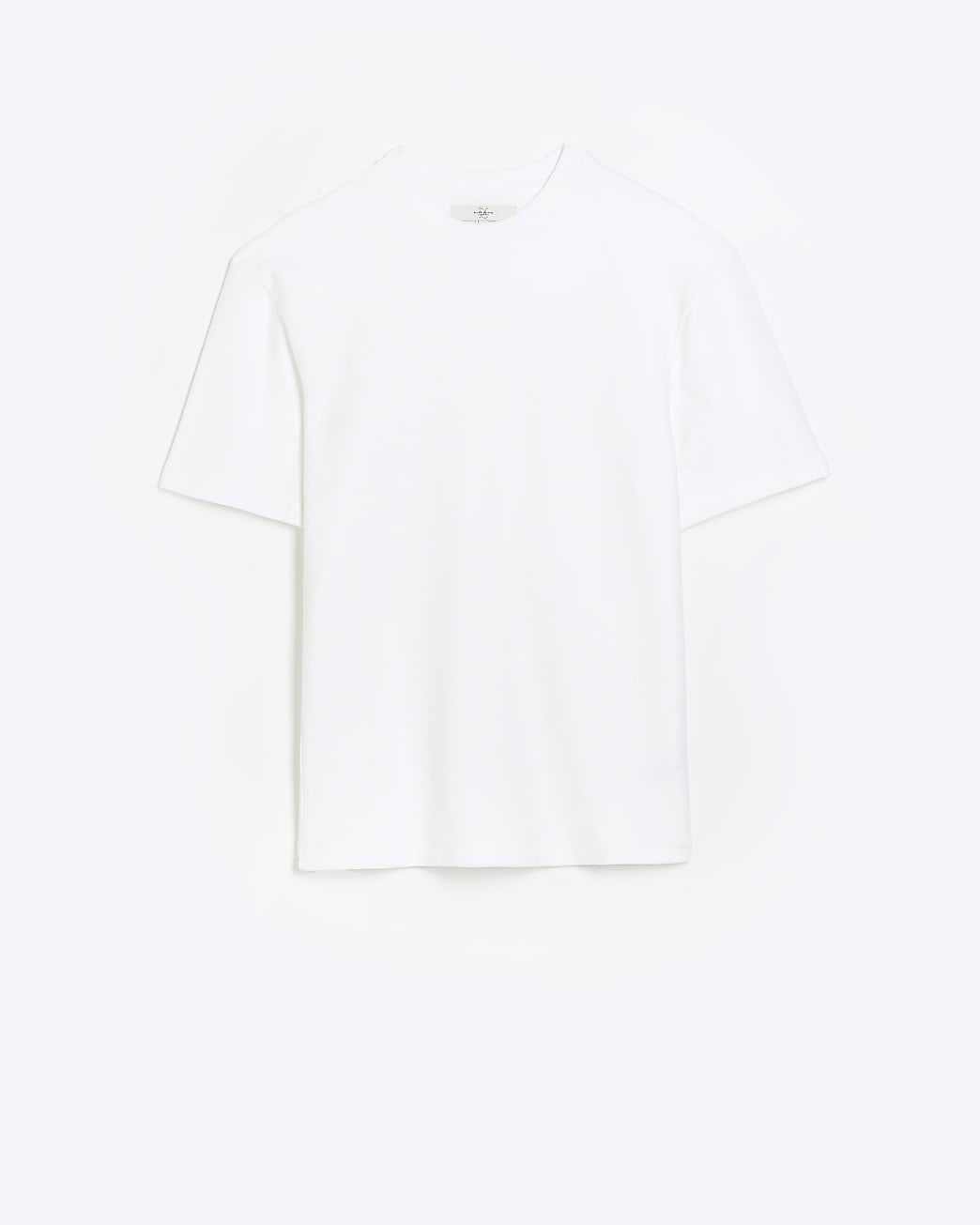 White regular fit twill t-shirt