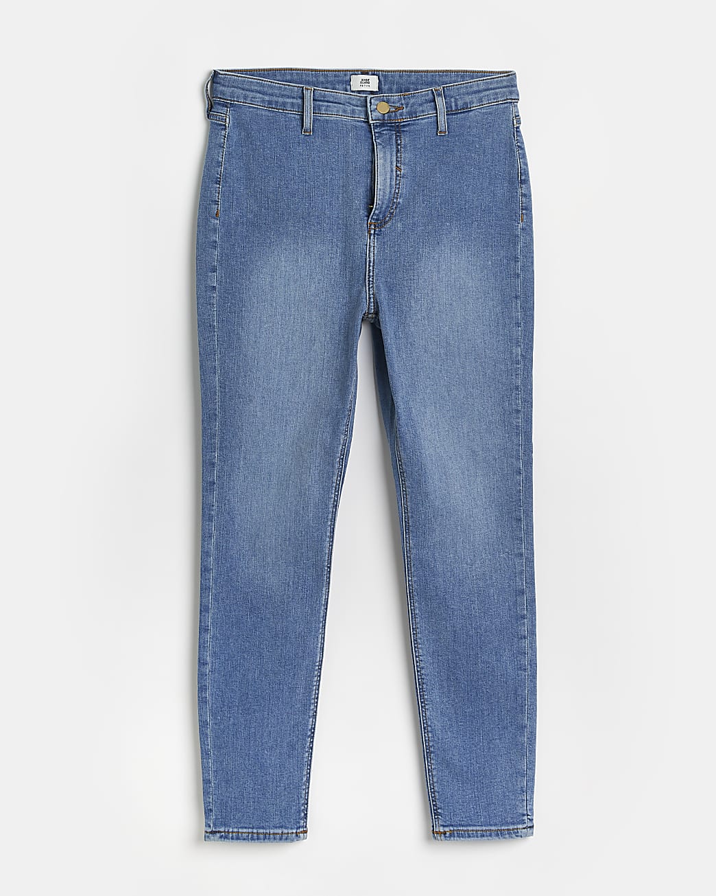Petite blue denim high waisted jeggings