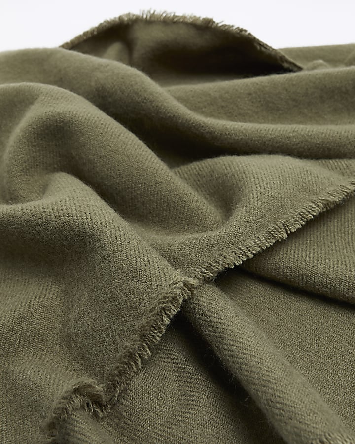 Green plain scarf