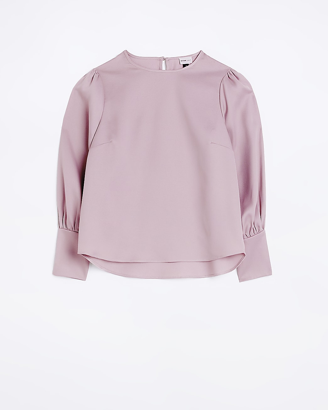Pink satin long sleeve blouse
