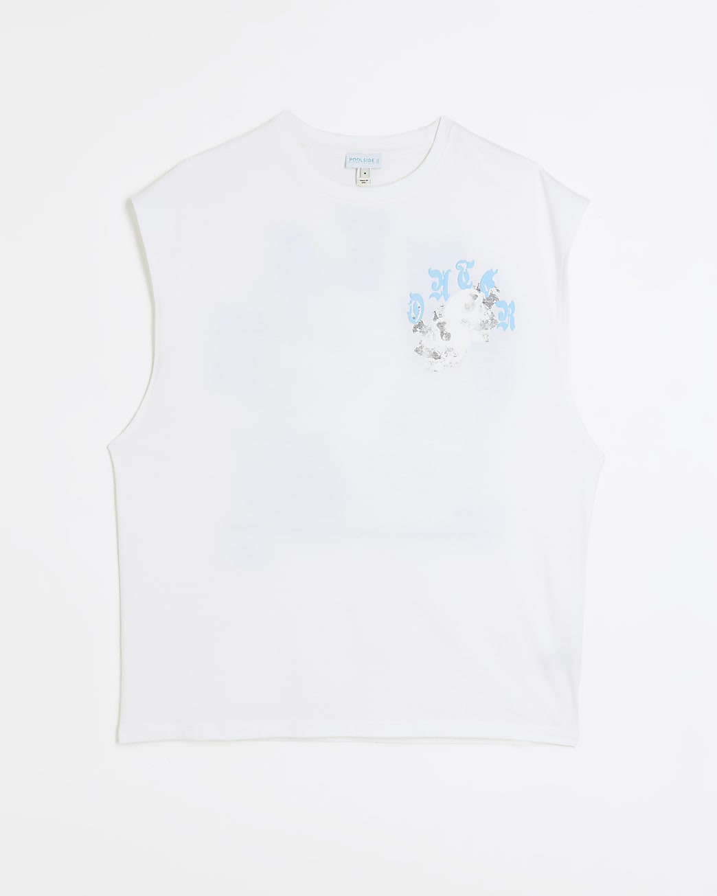 Ecru regular fit skull print vest