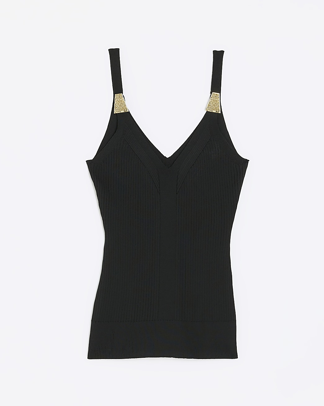 Black ribbed triangle vest