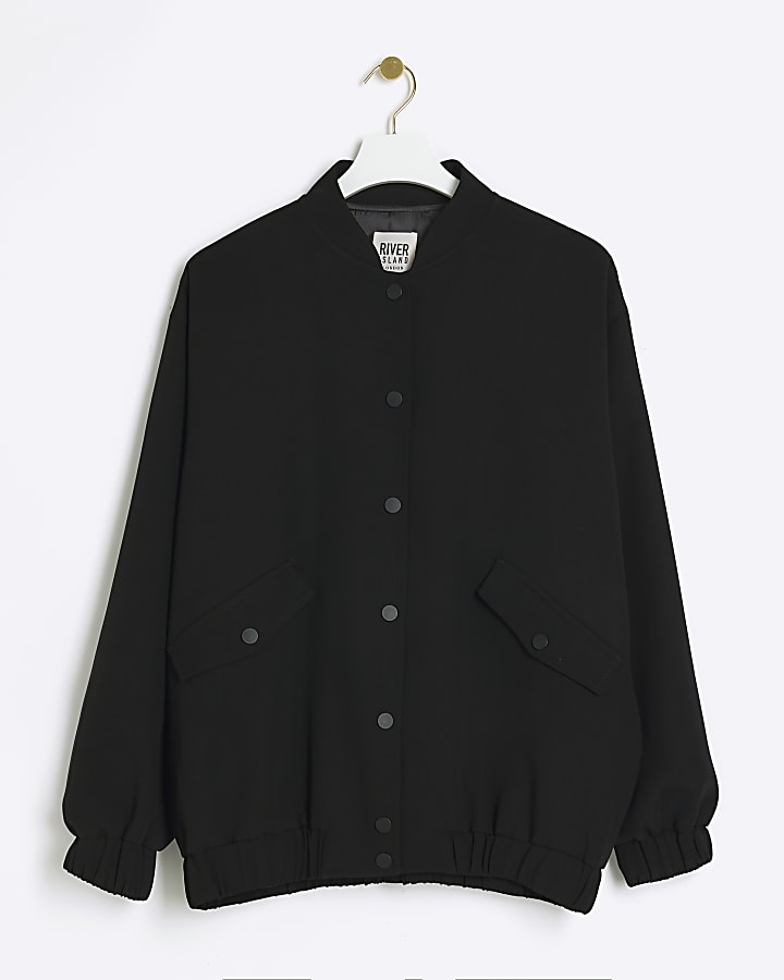 Black oversized bomber jacket