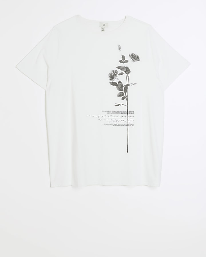 Plus white floral graphic t-shirt
