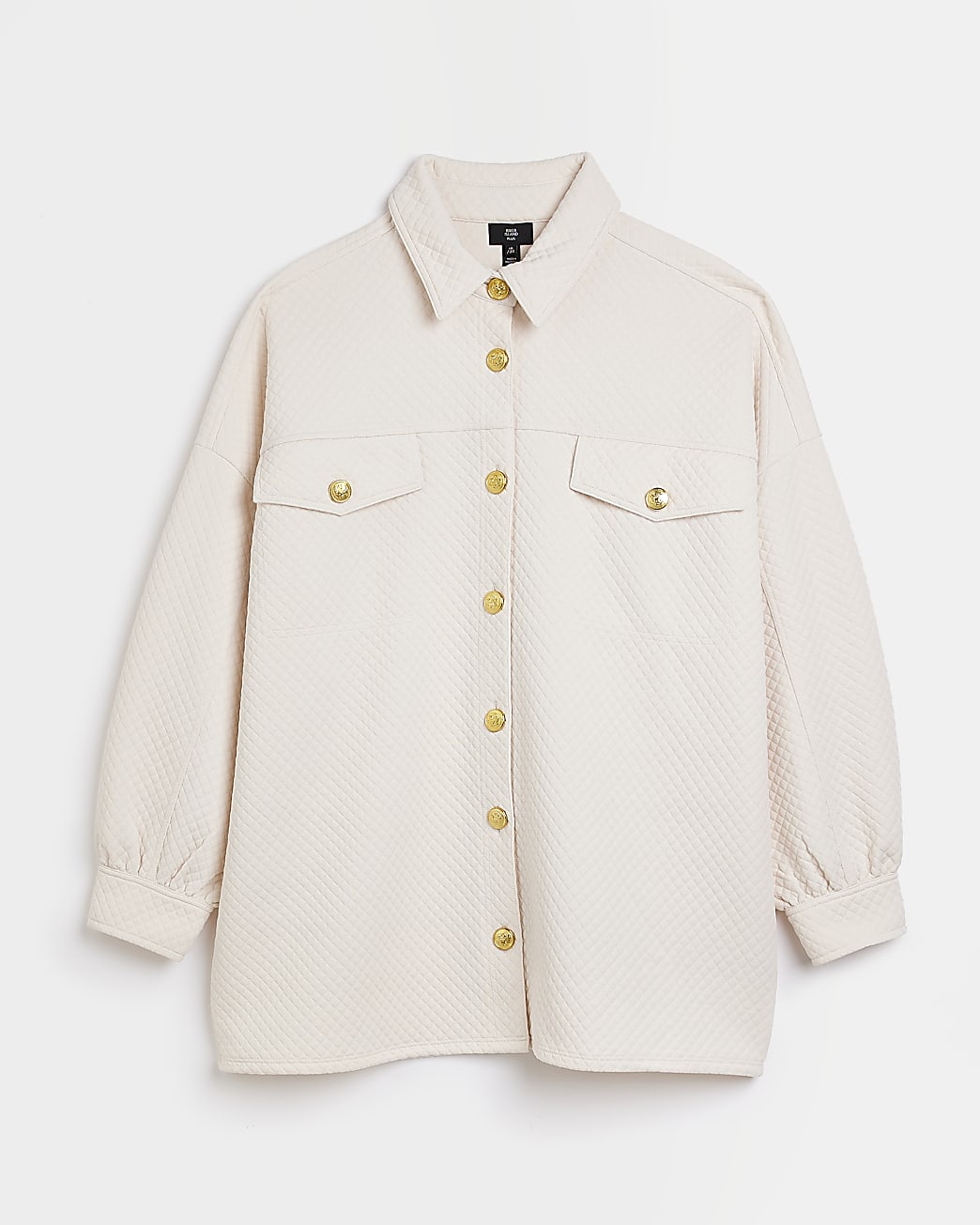 Plus beige quilted shacket