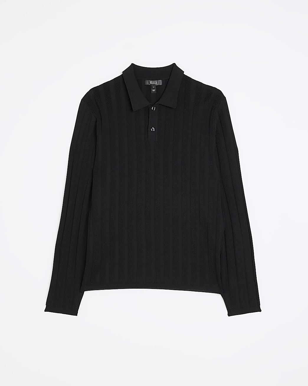 Black regular fit RI Studio knitted polo