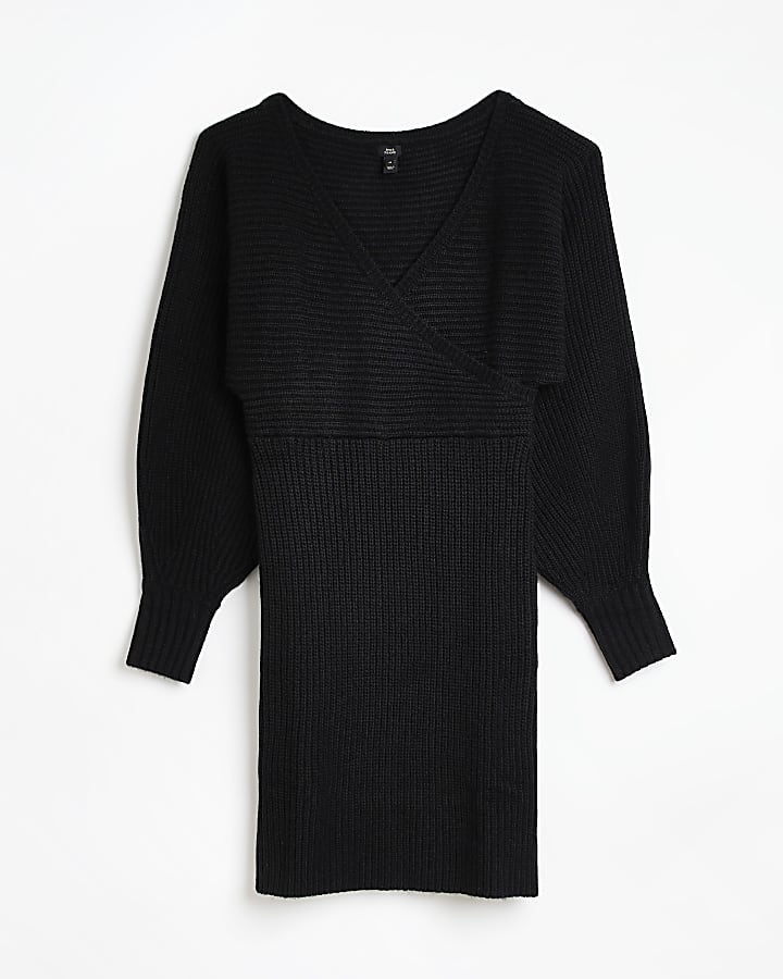 Black long sleeve jumper mini dress