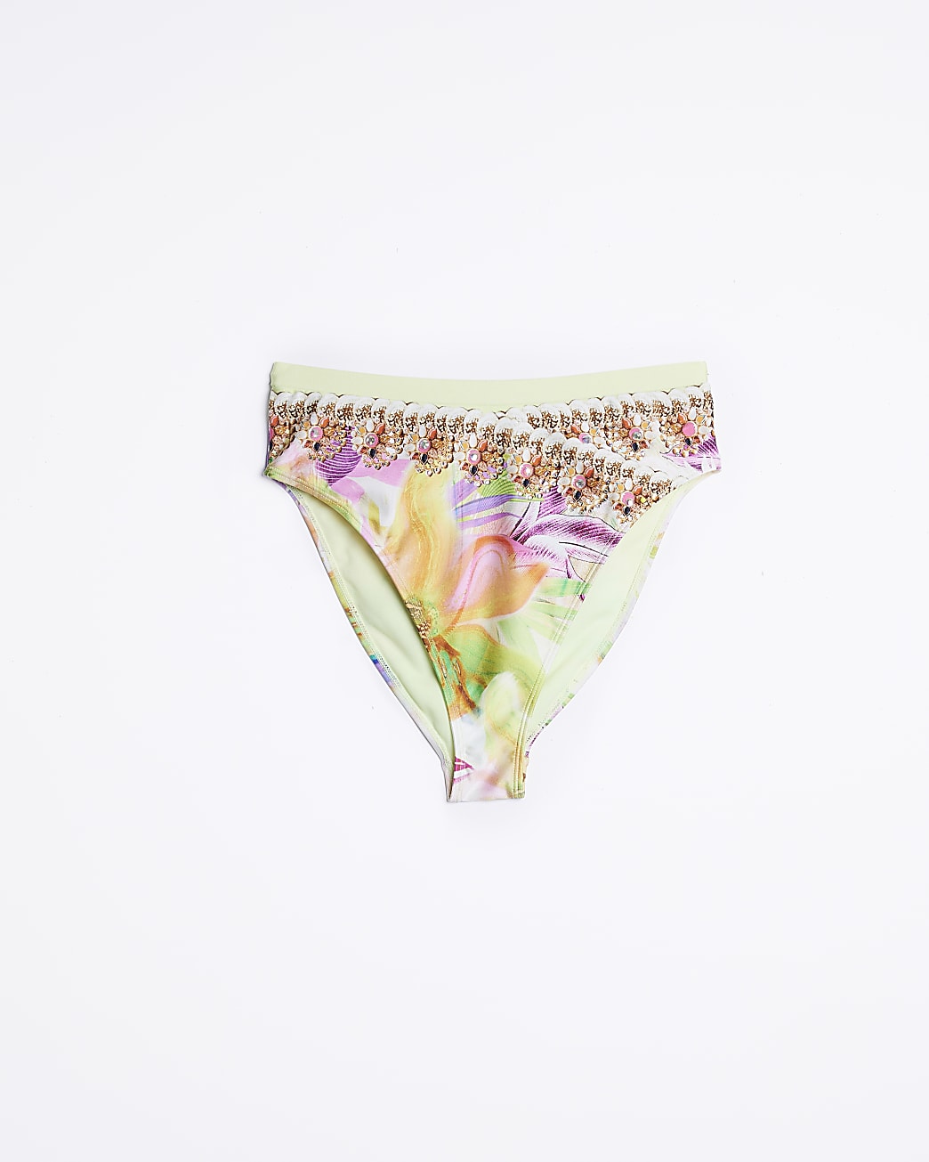 Yellow high waisted bikini bottoms