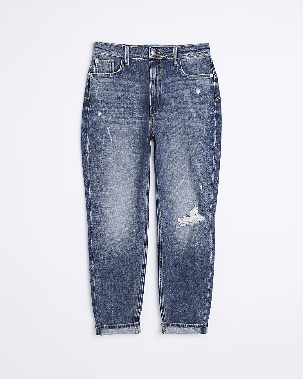 Blue high waisted sculpt mom jeans