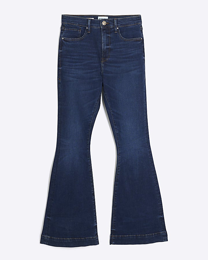 Blue high waist flare jeans