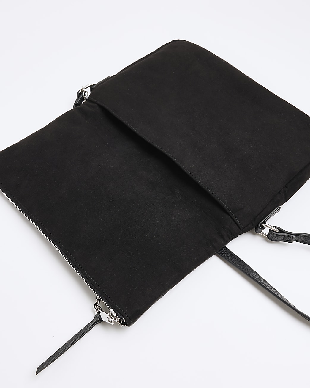 Black faux leather cross body bag