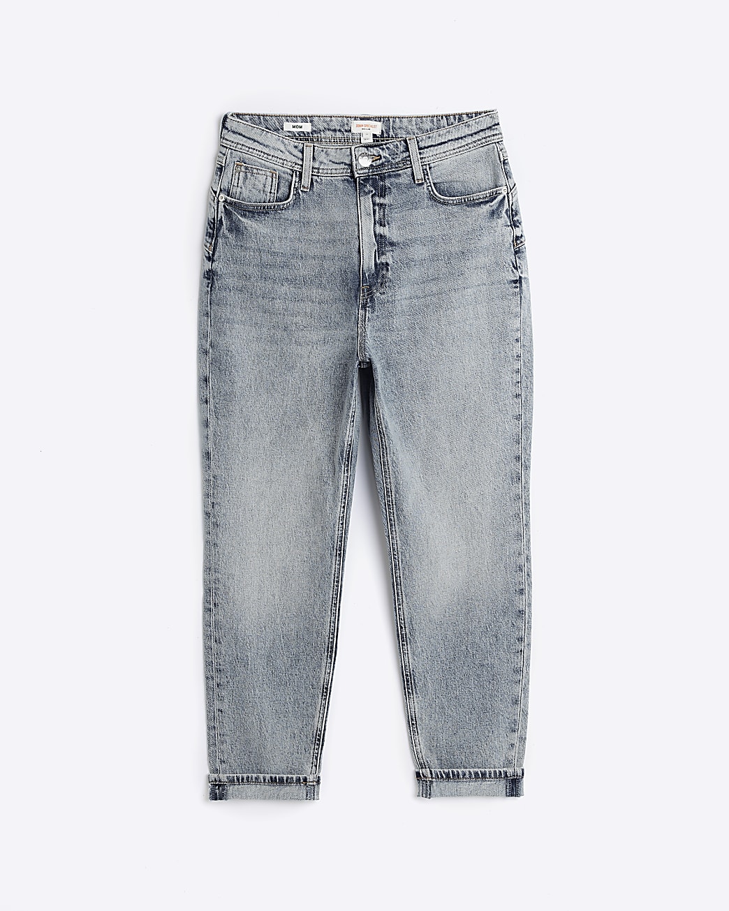 Blue high rise sculpt mom jeans