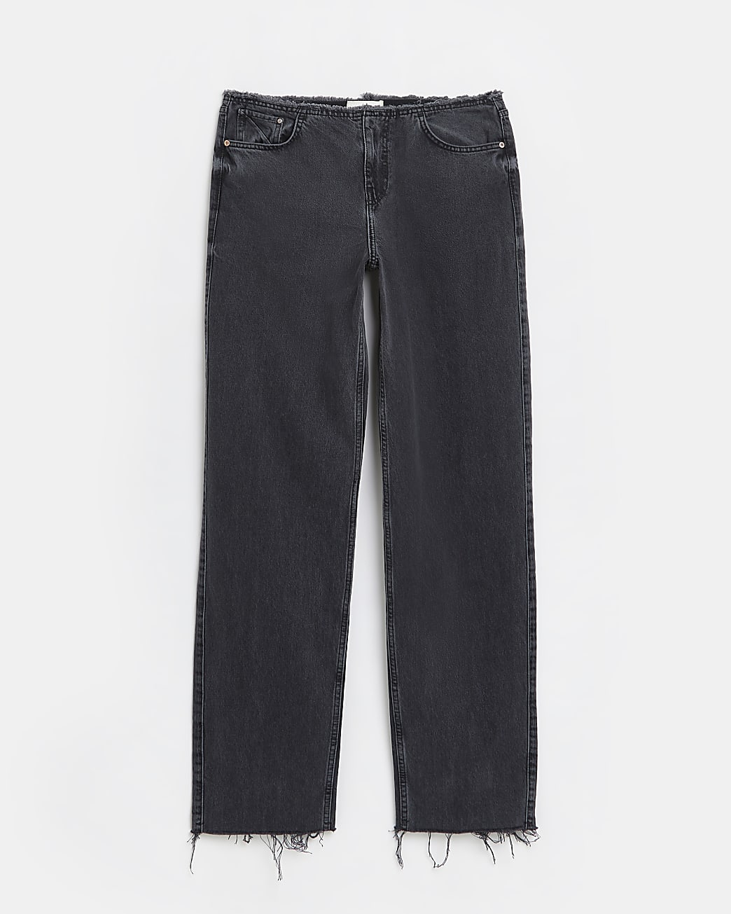 Black low rise straight leg jeans
