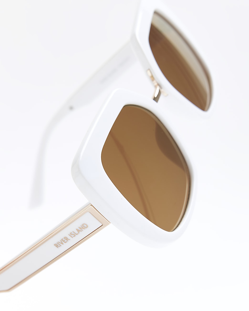 White Oversized Tinted Sunglasses