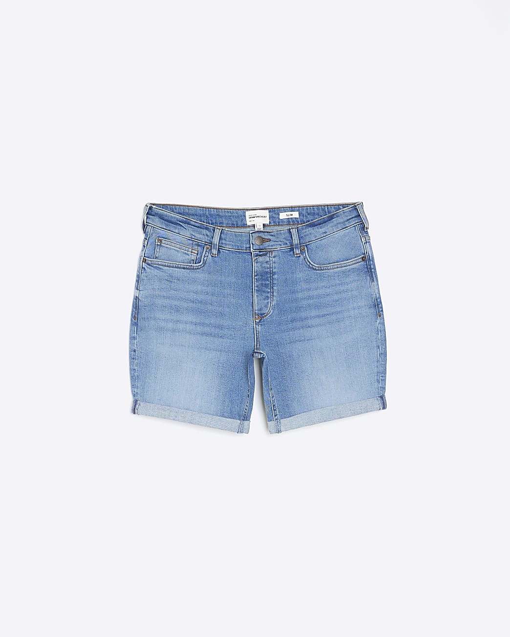 Blue slim fit denim shorts