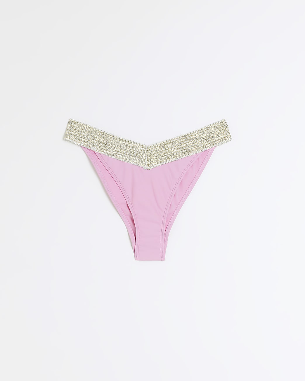Pink embroidered bikini bottoms