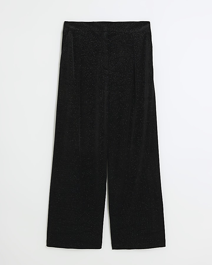 Black velvet sparkle slim trousers