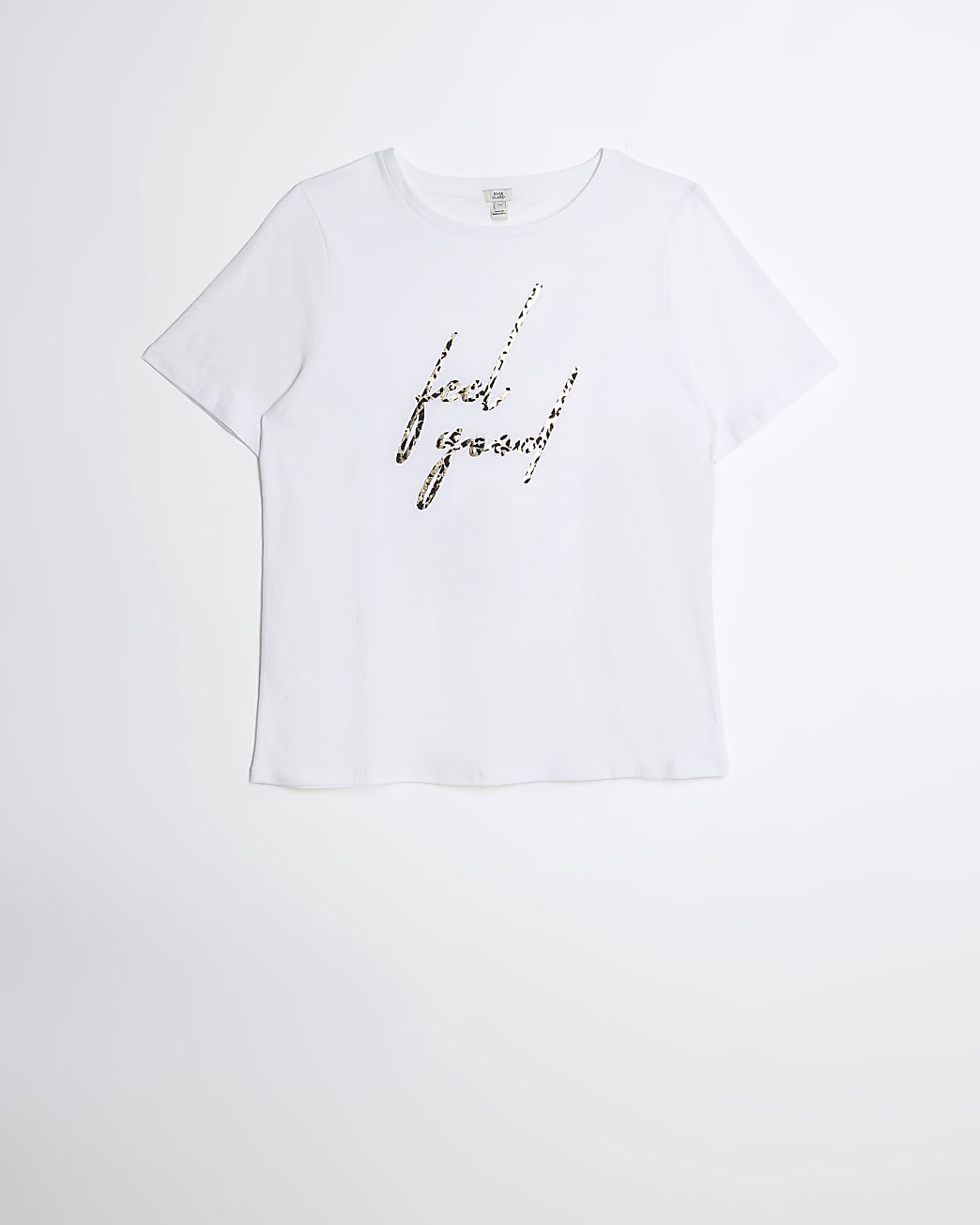 White leopard graphic print t-shirt