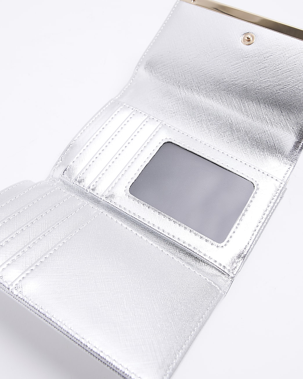 Silver diamante detail purse