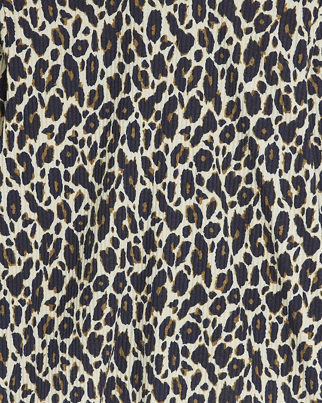 Plus brown animal print long sleeve top