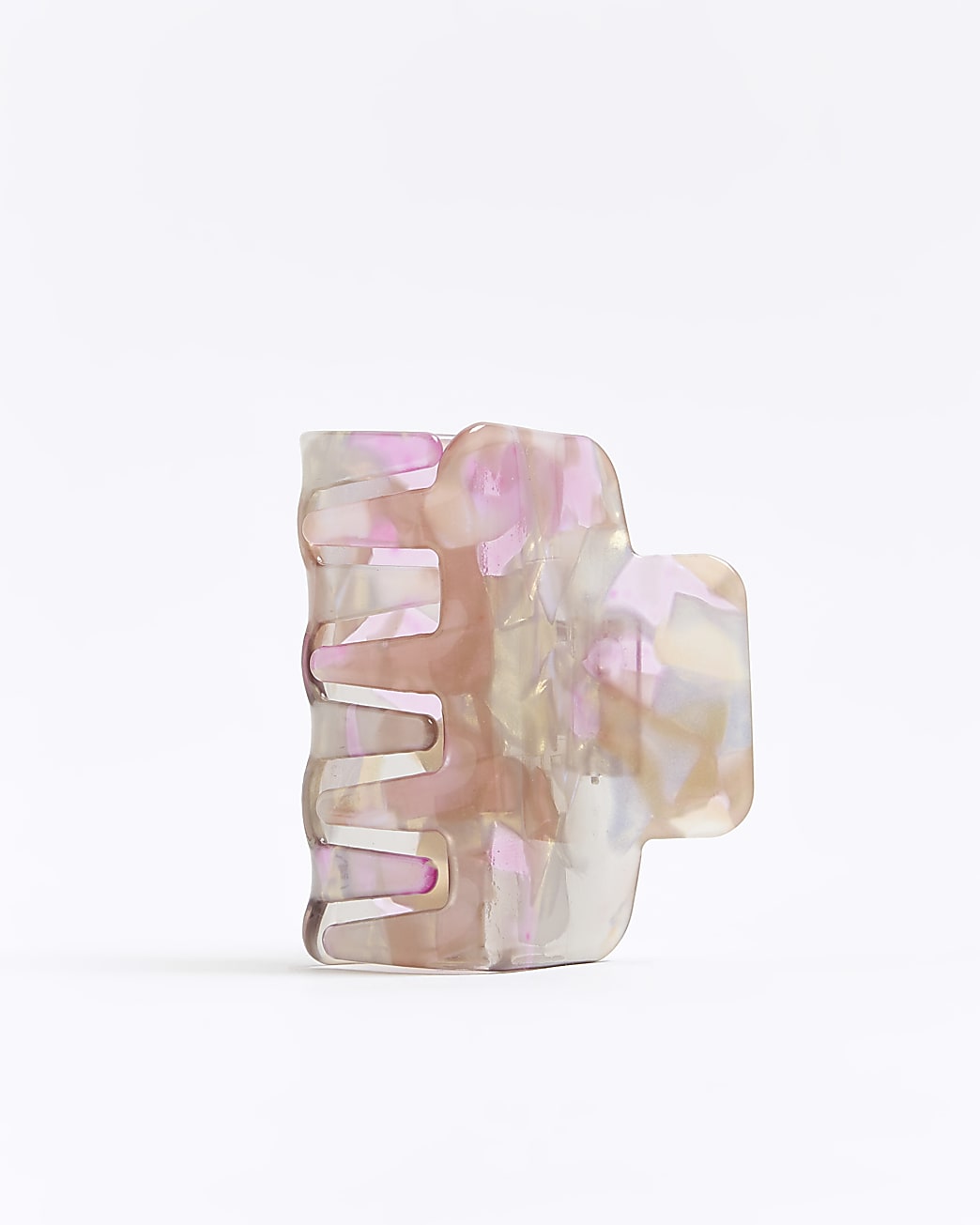 Pink marble swirl hair clip
