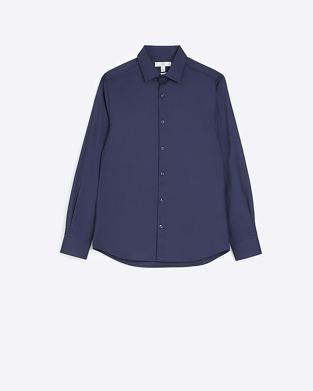 Navy slim fit long sleeve shirt