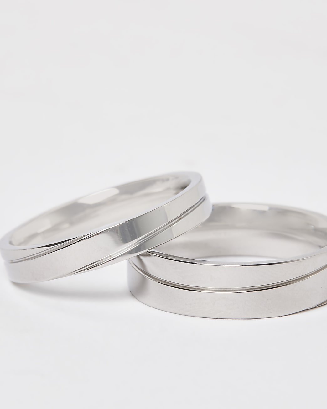 Silver colour Multipack of 2 rings
